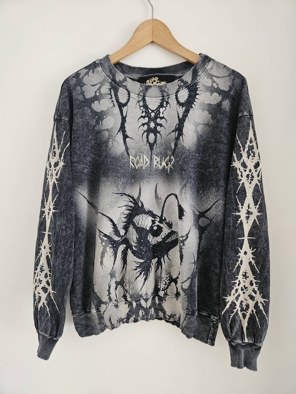 Road Bugz Crewneck Sweatshirt Large All Over Print Gothic Punk Y2K